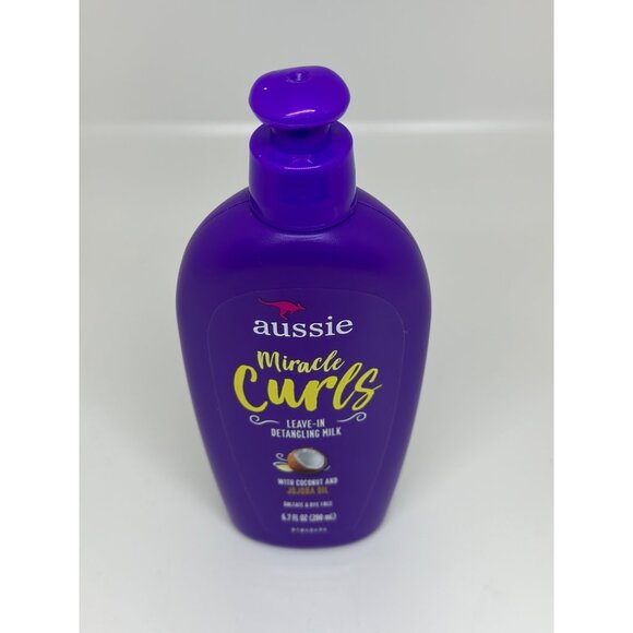 Aussie Miracle Curls Leave-In Detangling Milk 6.7 Fl Oz With Coconut Jojoba Oil - Picture 4 of 5